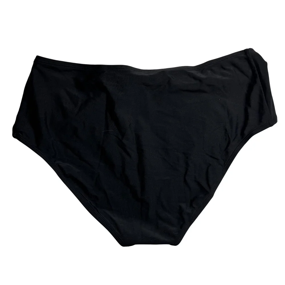 Cupshe Women Black High Waisted Bikini‎ Bottoms Swimwear Size 1X New With Tags